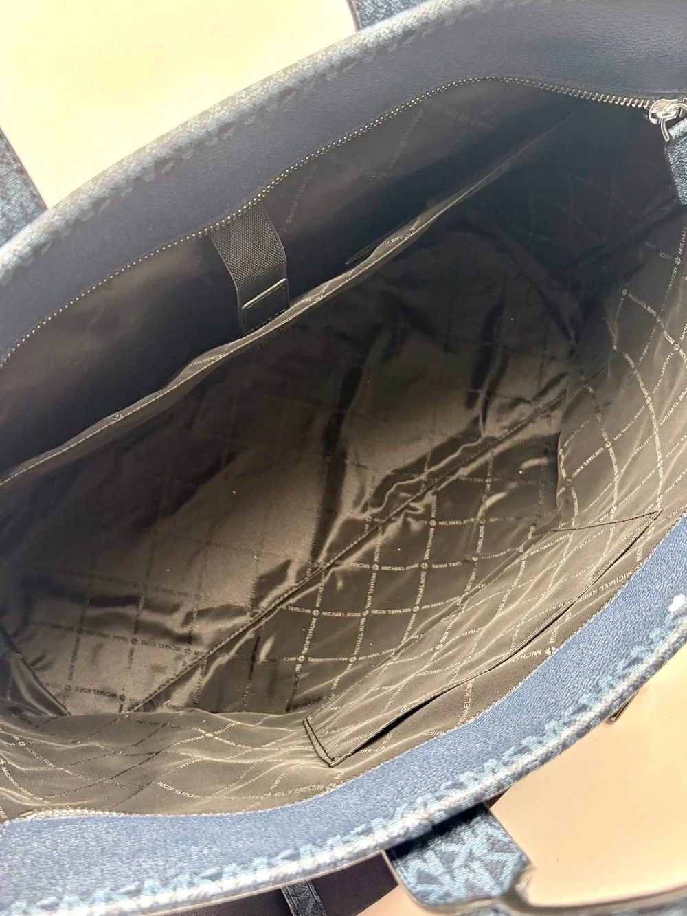 Michael Kors Cooper Medium Pebbled Leather and Signature Logo Tote Travel Bag